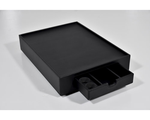 M&T Tray with drawer black PU for Nespresso machine