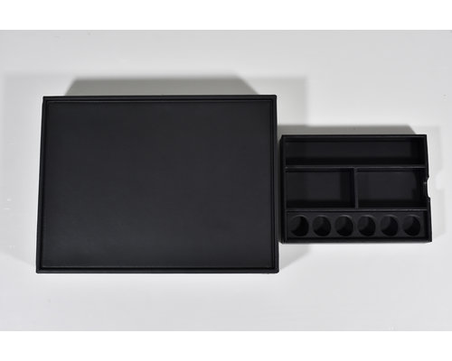 M&T Tray with drawer black PU for Nespresso machine