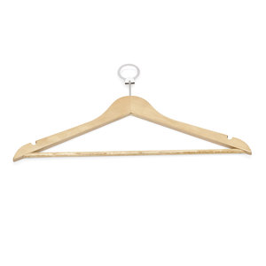M&T Coathanger wood with anti-theft collar, metal ring included