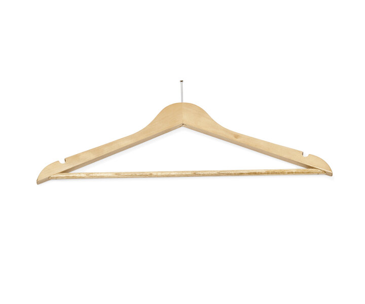 M&T Kleerhanger hout met anti-diefstal haak, inclusief metalen houder