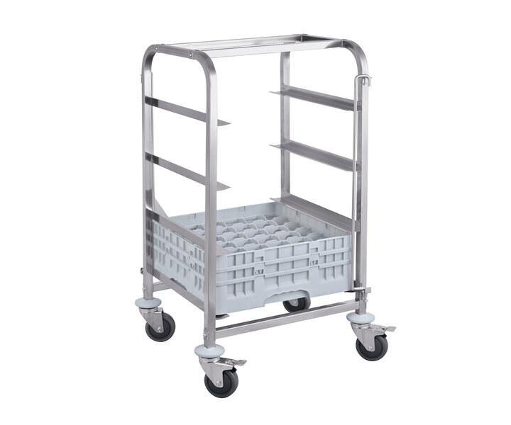 M&T Trolley for dishwasher racks with 4 levels