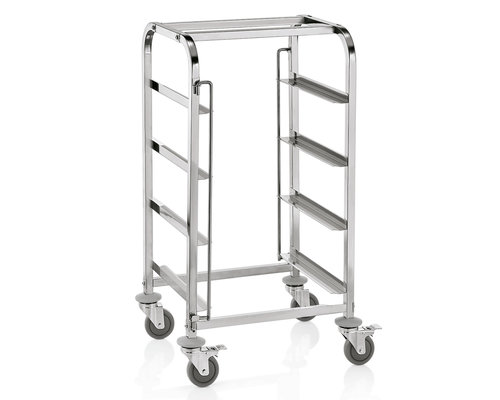 M & T  Trolley for dishwasher racks with 4 levels