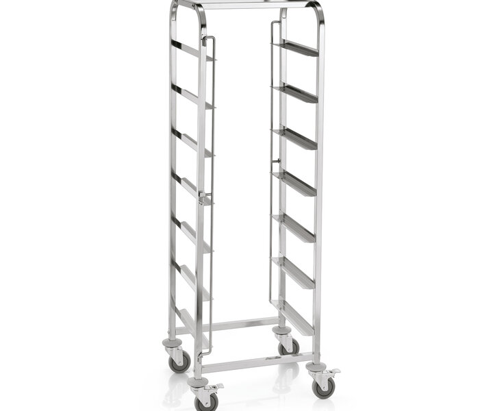M&T Trolley for dishwasher racks with 7 levels