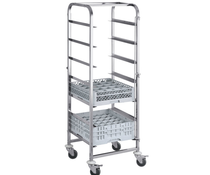 M&T Trolley for dishwasher racks with 7 levels