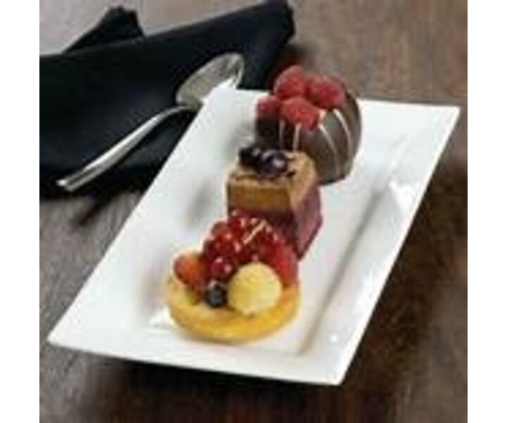 LUMINA Fine China Assiette - ou plat rectangulaire 25,5 x 15 cm