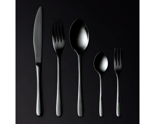 M & T  Table fork " Elegance " black shiny black PVD coating