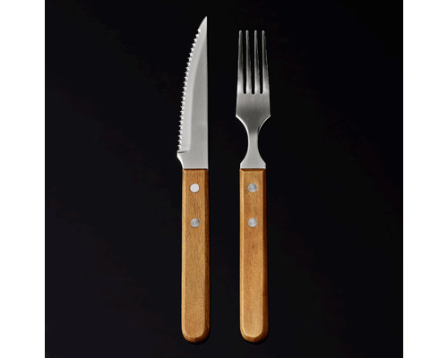 M & T  Steakfork with wooden handle