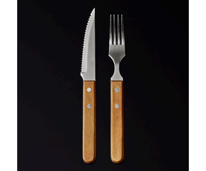 M&T Fourchette  à steak à manche en bois