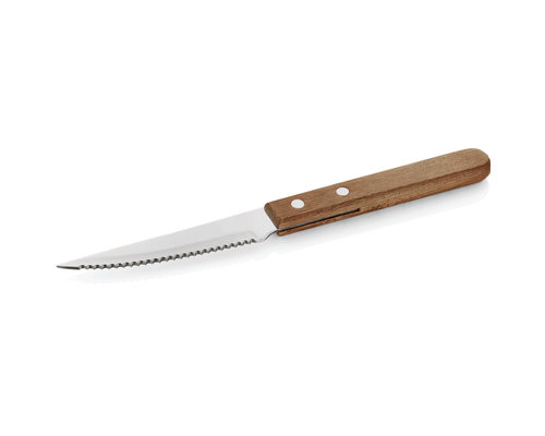 M & T  Steakknife wooden handle with serrated blade
