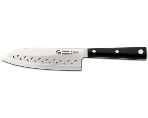 M & T  Couteau Santoku 16 cm  lame à trous