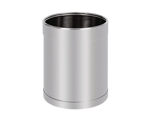 M&T Bin for rooms round in stainless steel