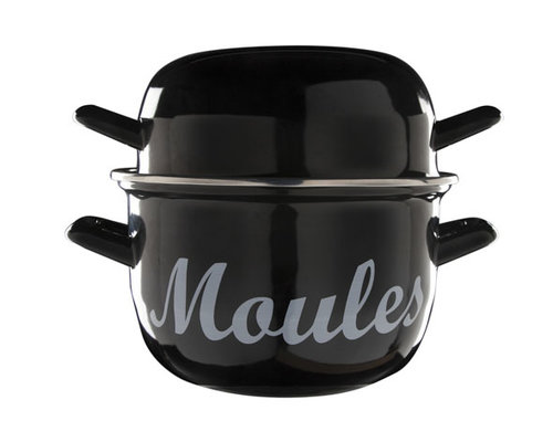 M&T Mussel pot black with " Moules " imprint 2,8 liter