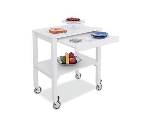 M&T Serving trolley " Modern style " crème lacquered wood