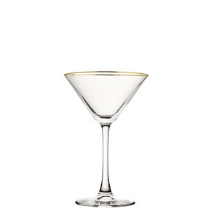 M & T  Martini glas 22 cl met  gouden  boord
