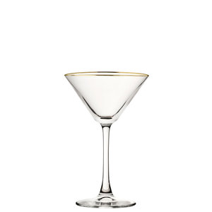 M & T  Martini  glass 22 cl with golden rim