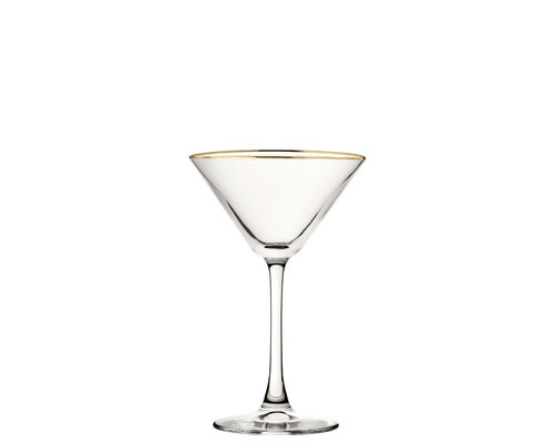 M & T  Martini  glass 22 cl with golden rim