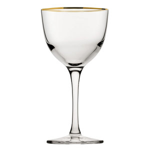 M & T  Cocktail glass 17 cl with golden rim  " Nick & Nora "