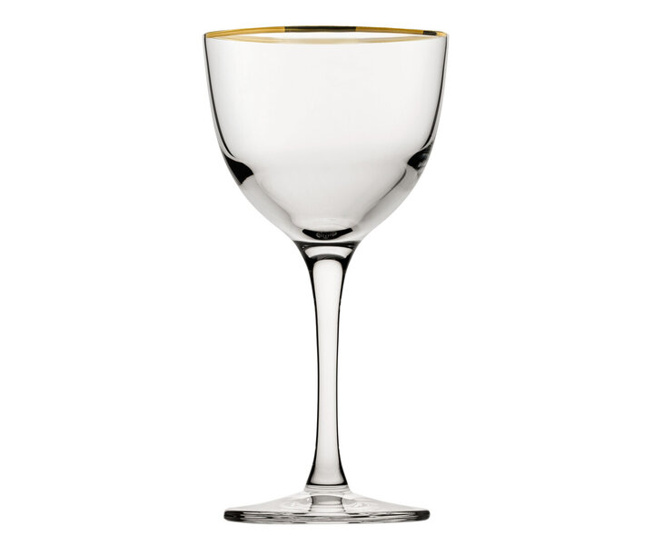 M&T Cocktail glas 17 cl met  gouden  boord   "Nick & Nora "