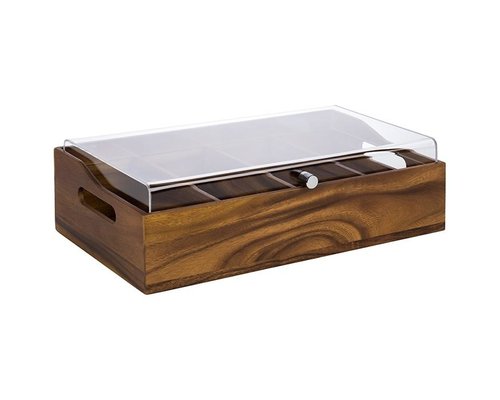 M & T  Cutlery box acacia wood with acryl cover