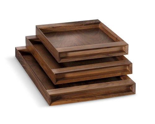 M & T  Tray 34 x 27 cm walnut wood lacquered small size