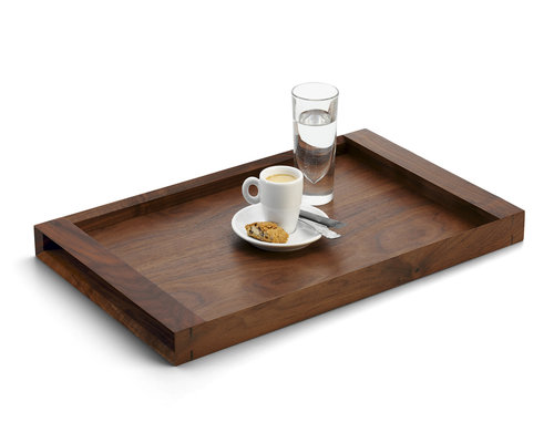 M & T  Tray 50 x 31 cm walnut wood lacquered large size