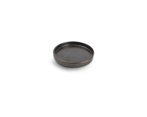 M & T  Assiette plate avec bord relevé  Ø 14, 5 cm x h 2 cm Verso noir