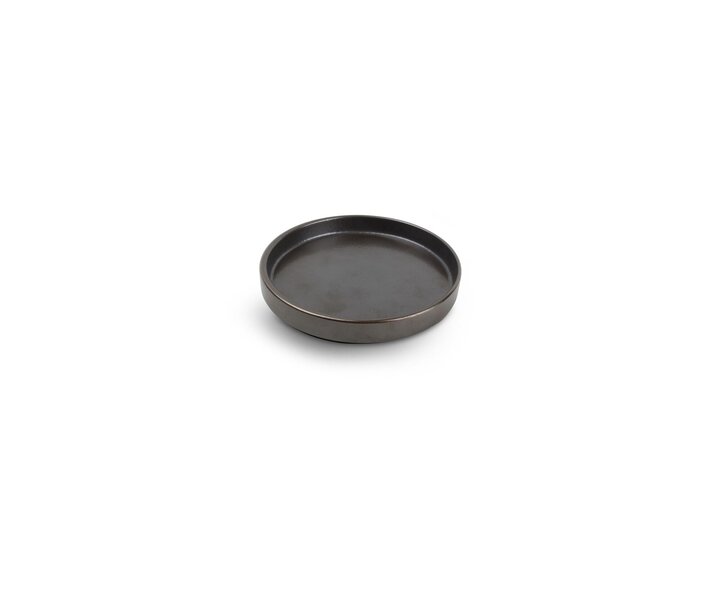 M&T Assiette plate avec bord relevé  Ø 14, 5 cm x h 2 cm Verso noir
