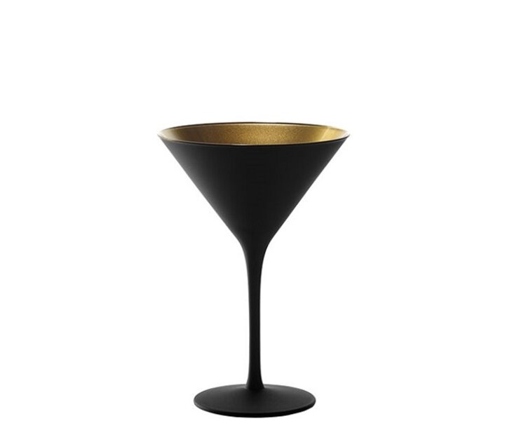 STÖLZLE  Verre à Martini, cocktail & Champagne 24 cl noir/doré Olympic