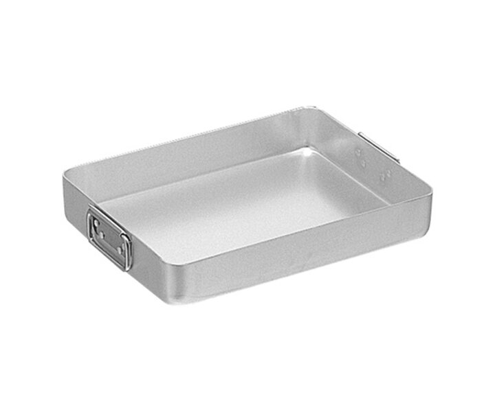 PUJADAS Braadslede 40 x 30 x h 6,5 cm aluminium met neervallende en draaibare grepen