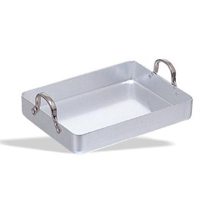 M & T  Roasting pan 40 x 30 x h 6,5 cm aluminium with fixed handles