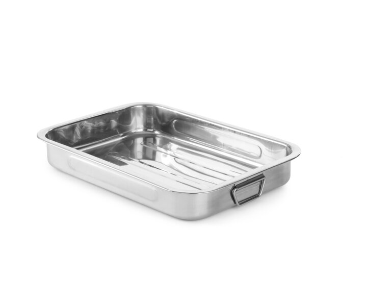 M&T Roasting pan 43 x 31 x h 6 cm stainless steel with falling handles
