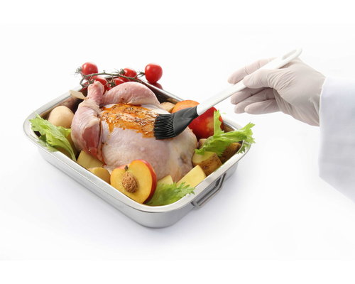 M&T Roasting pan 43 x 31 x h 6 cm stainless steel with falling handles