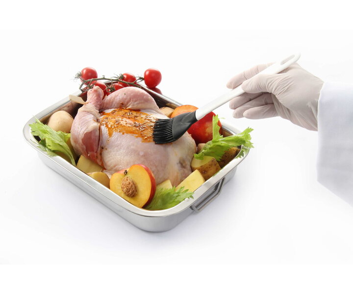 M&T Roasting pan 31,5 x 24,5 x h 5 cm stainless steel with falling handles