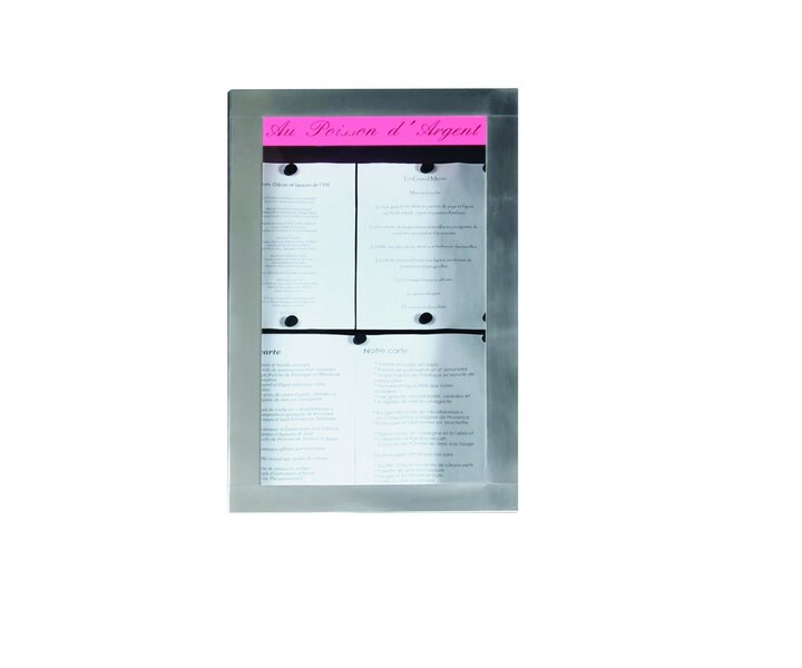 M&T Menu houder muur model 4 pagina's din A4 met  LED verlichting