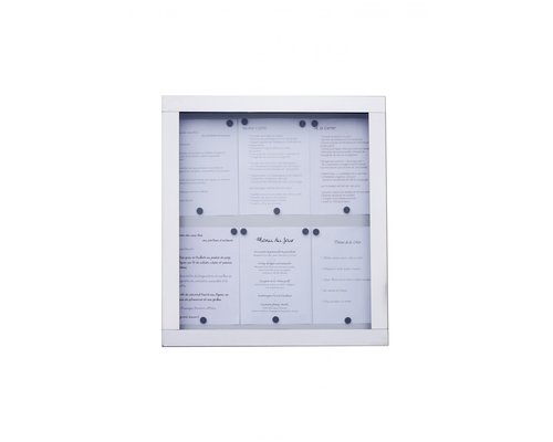 M & T  Menu houder muur model 6 pagina's din A4 met  LED verlichting