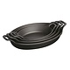 STAUB Gratin - & oven dish black cast iron oval set of 4 dishes