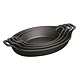 STAUB Plat à gratin ou four fonte noire ovale ensemble de 4 plats