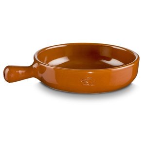 M & T  Bowl brown ceramic with handle  diameter 20 cm height 5 cm