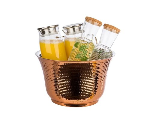 M & T  Bottle cooler double walled hammered copper