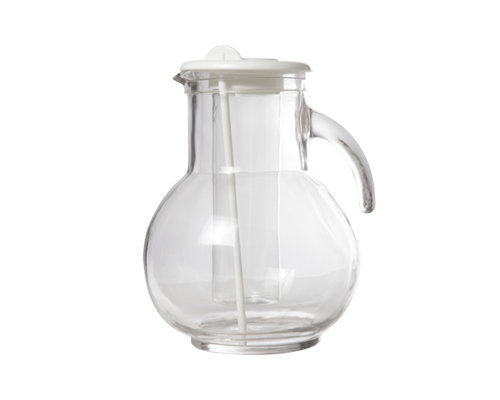 M & T  Carafe 2 litres avec couvercle plastique blanche " Manhattan "