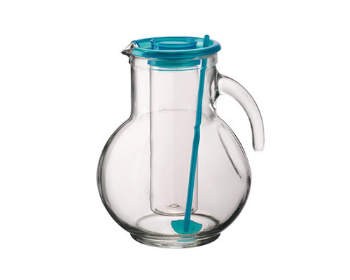 M & T  Carafe 2 litres avec couvercle plastique couleur bleu océan " Manhattan "