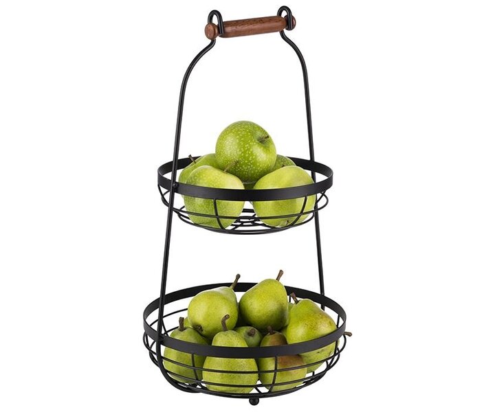 M&T Buffet stand with 2 black metal baskets
