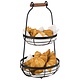 M & T  Buffet stand with 2 black metal baskets