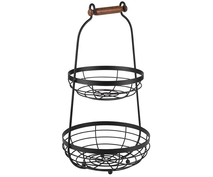 M&T Buffet stand with 2 black metal baskets