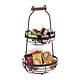 M & T  Buffet stand with 2 black metal baskets