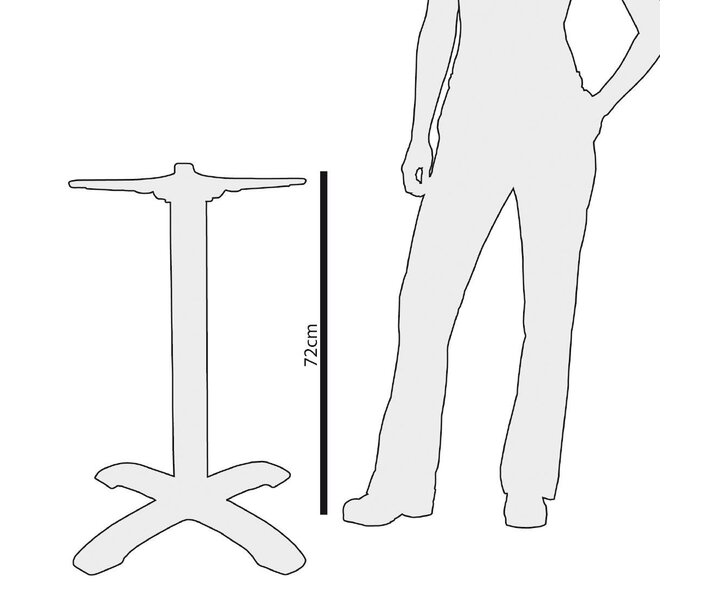 M&T Tafel 70 x 70 cm  " Urban dark " inclusief gietijzeren voet