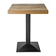 M & T  Table 70 x 70 cm "EFFET BOIS CLAIR  " pied en fonte inclus