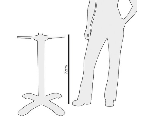M&T Tafel 70 x 70 cm  " Antique Naturel " inclusief gietijzeren voet