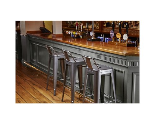 M & T  High stool bistro " Gun metal " grey seat height 77 cm