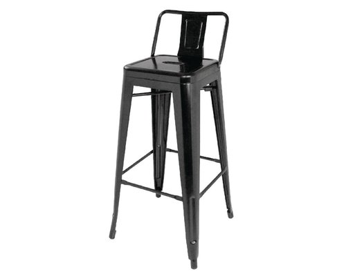 M & T  Tabouret haut de bistro métal noir modèle haut :  77 cm